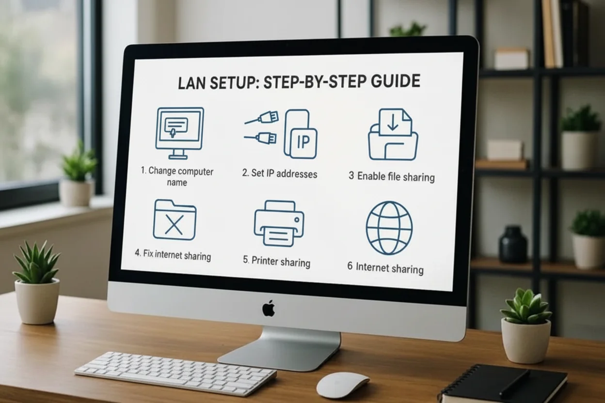 مراحل راه اندازی شبکه LAN یا شبکه محلی بین چند کامپیوتر